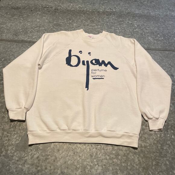 Vintage Bijan Perfume For Woman Raglan Crewneck Sweatshirt XL USA Jerzees Promo - Picture 2 of 11